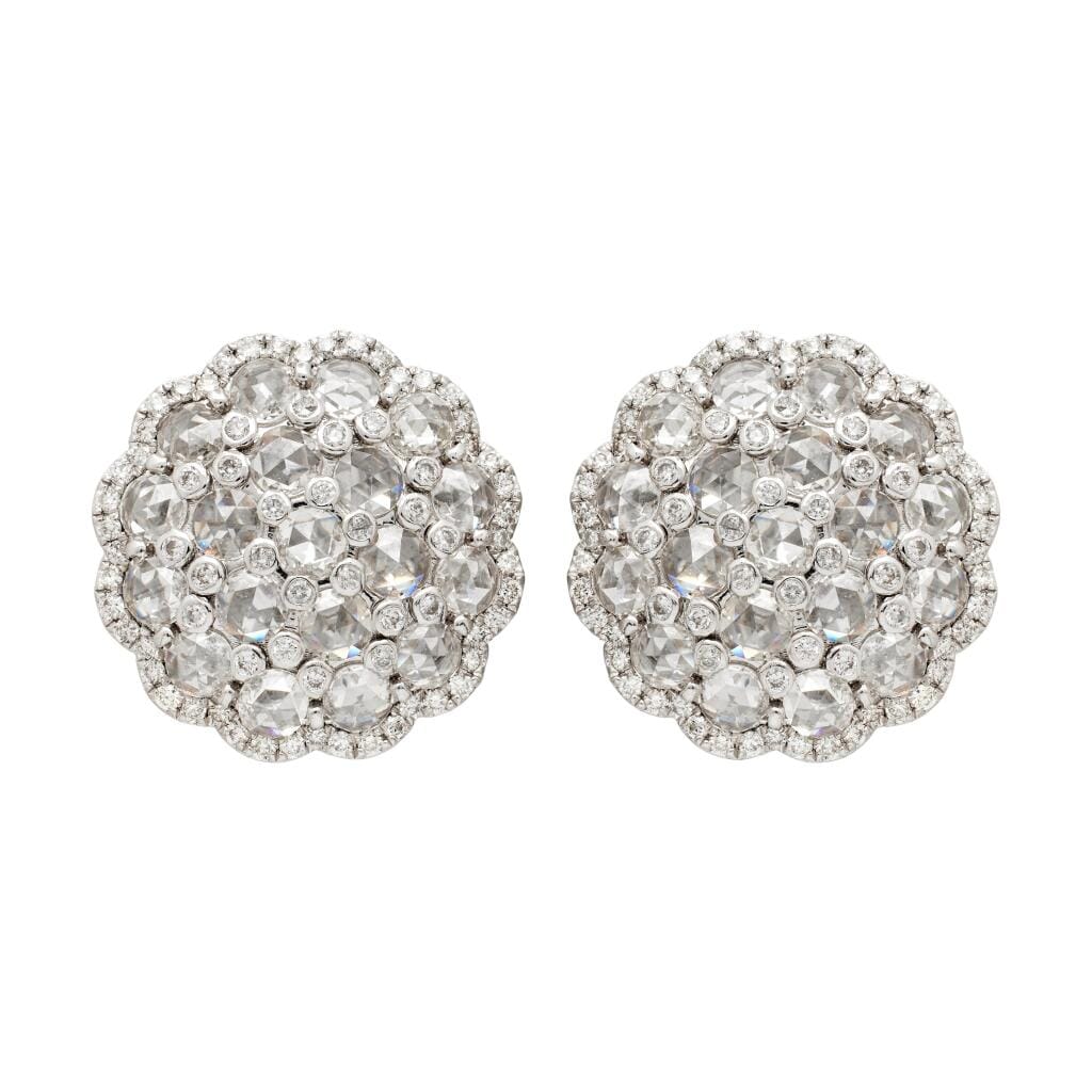 White Gold and Diamond Stud Earrings