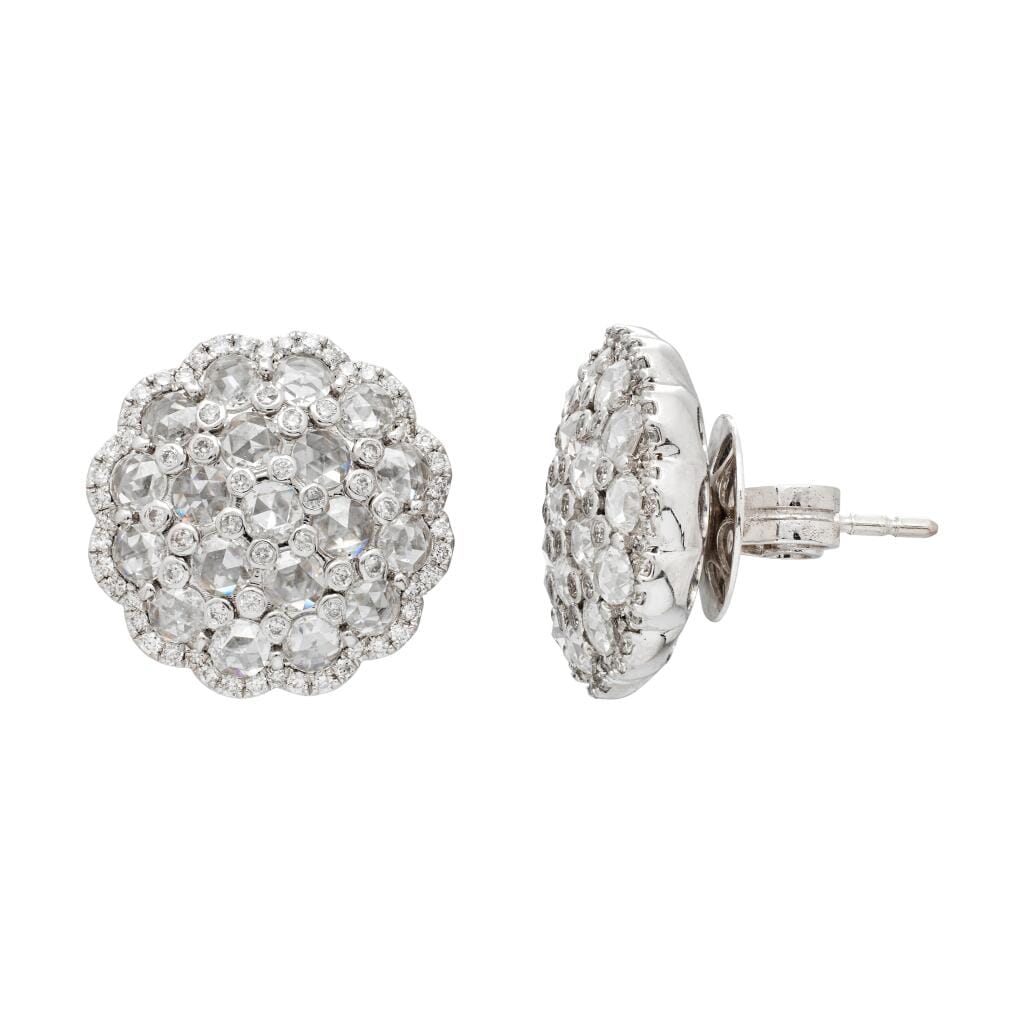 White Gold and Diamond Stud Earrings