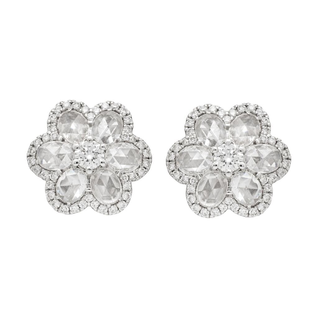White Gold and Diamond Stud Earrings