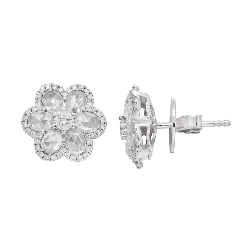 White Gold and Diamond Stud Earrings