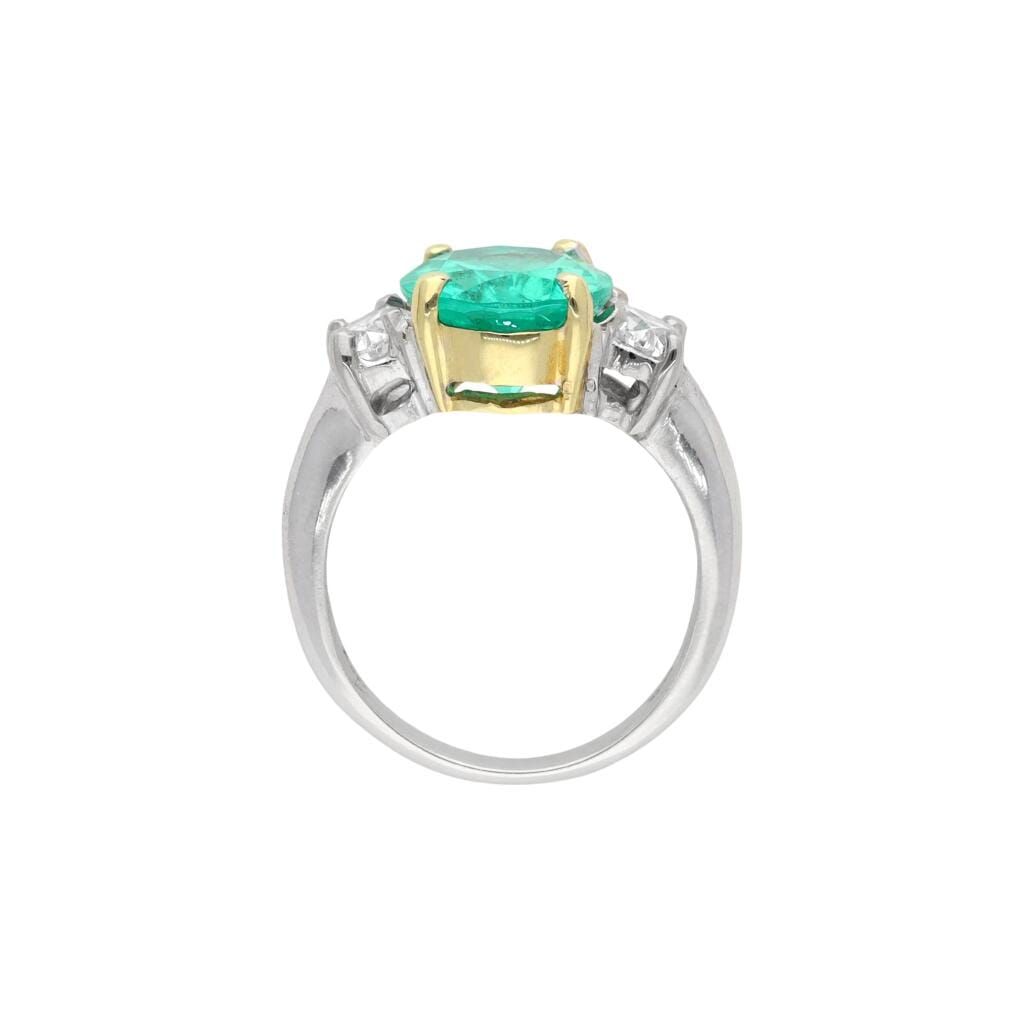 White Gold, Gold, 4.00ct Colombian Emerald and Diamond Ring