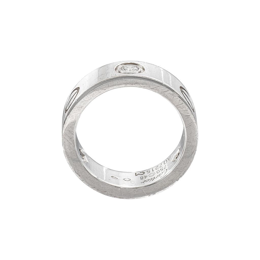 White Gold and 3 Diamond Classic Model Love Band Ring