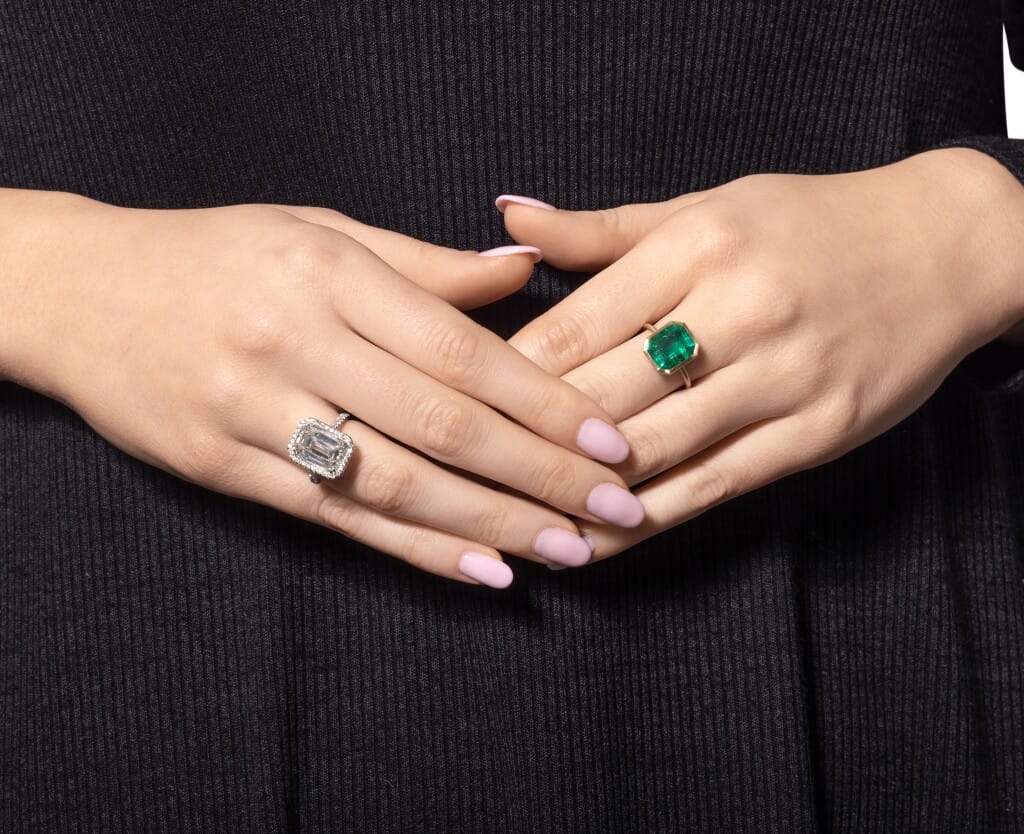 Gold and 3.76 Colombian Emerald Ring
