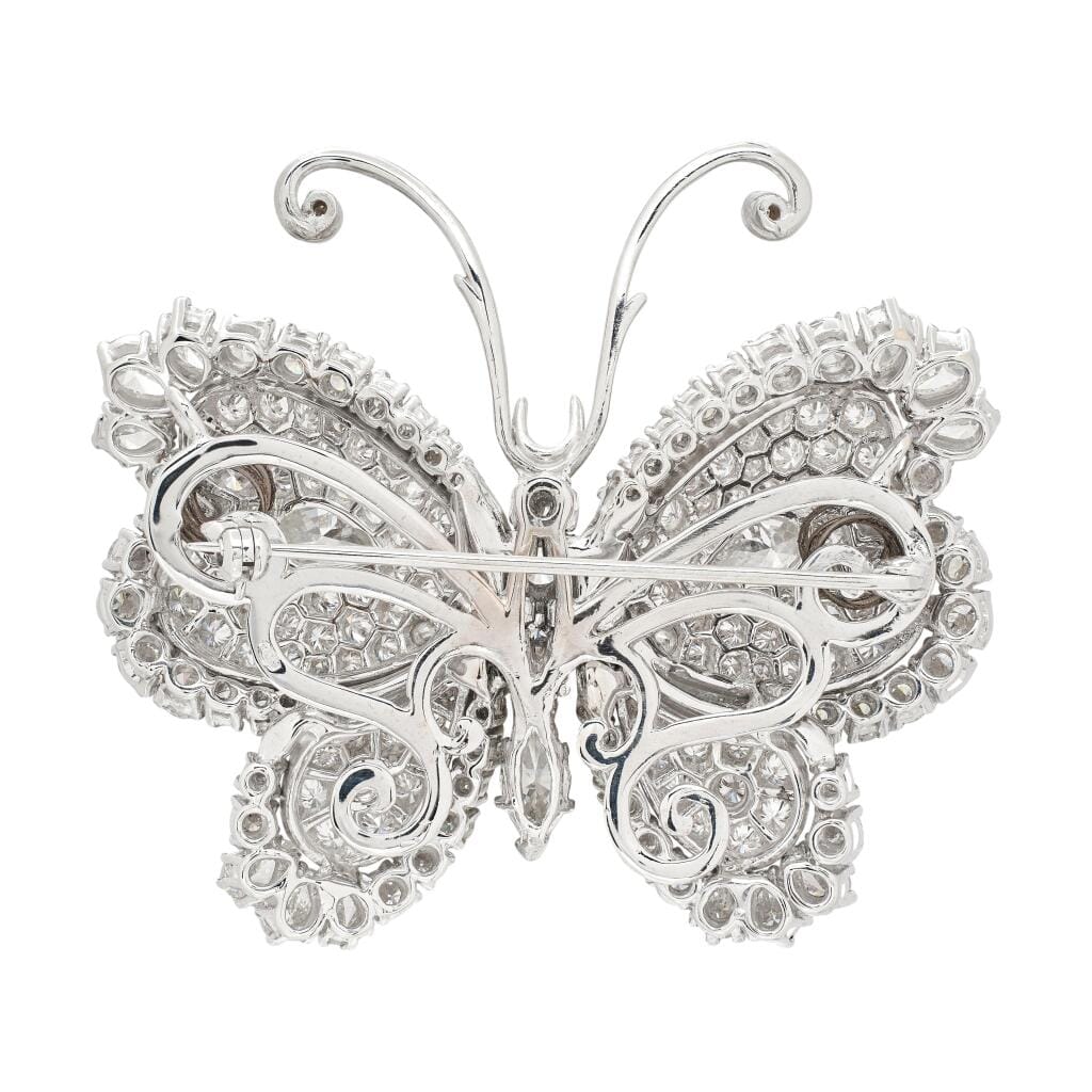 White Gold and Diamond Butterfly Brooch