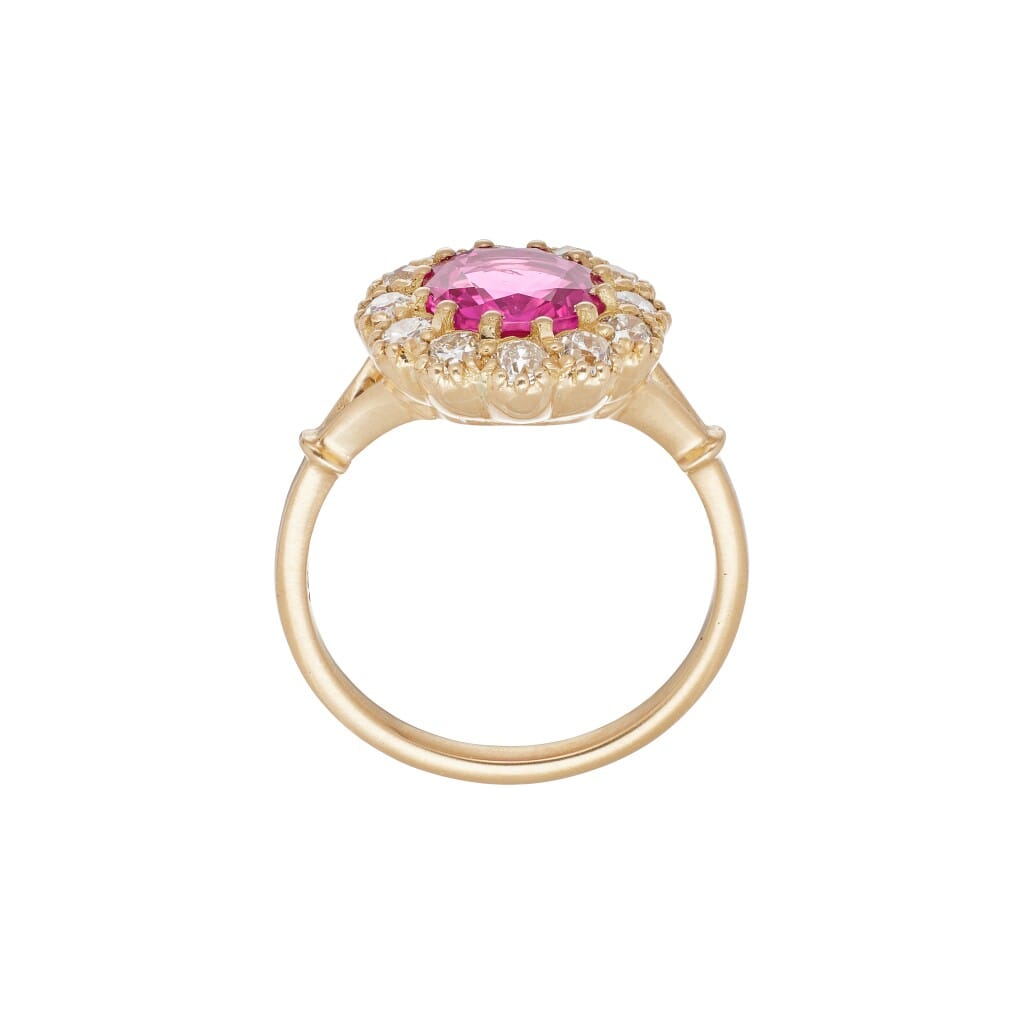 Gold, 2.47ct Burmese Pink Sapphire and Diamond Ring