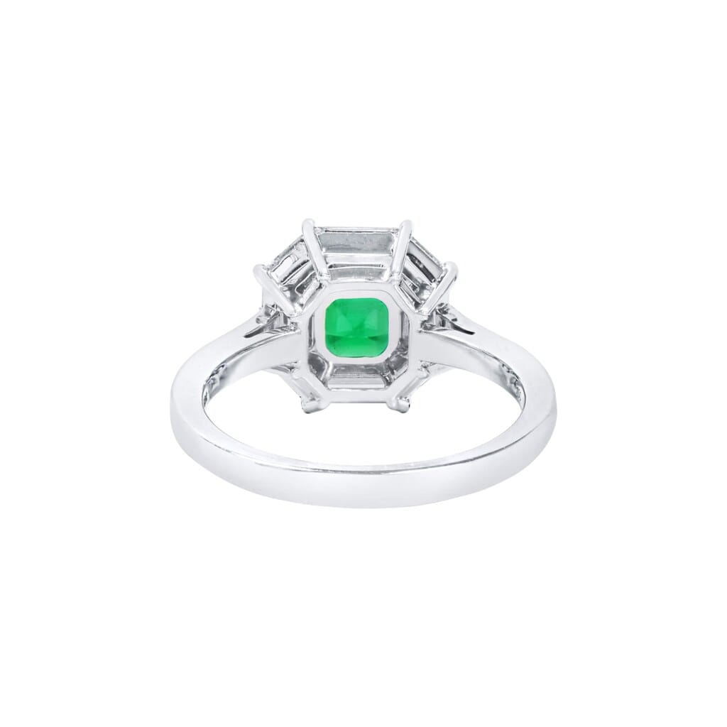 White Gold, 1.85ct Colombian Emerald and Diamond Ring