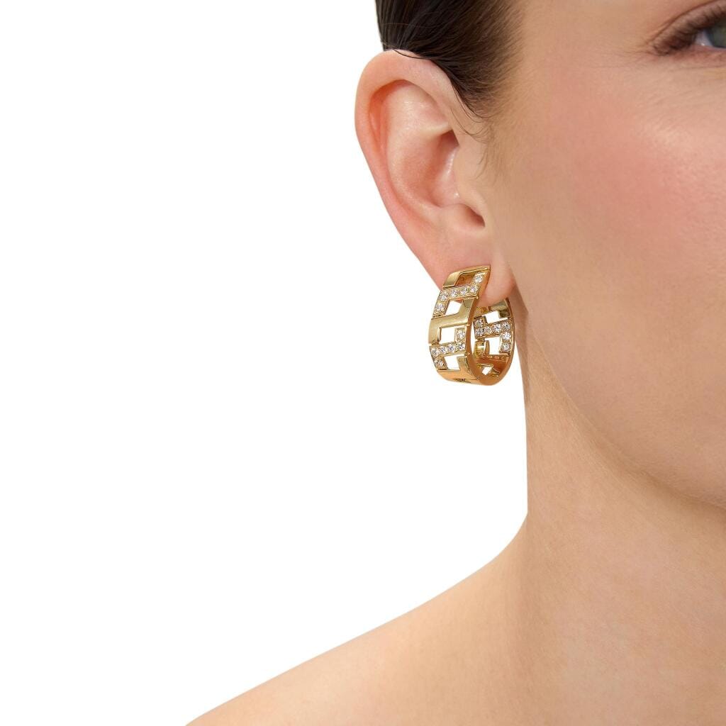 Gold and Diamond Hoop Earclips