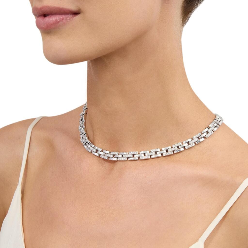 White Gold and Diamond Maillon Panthère Necklace