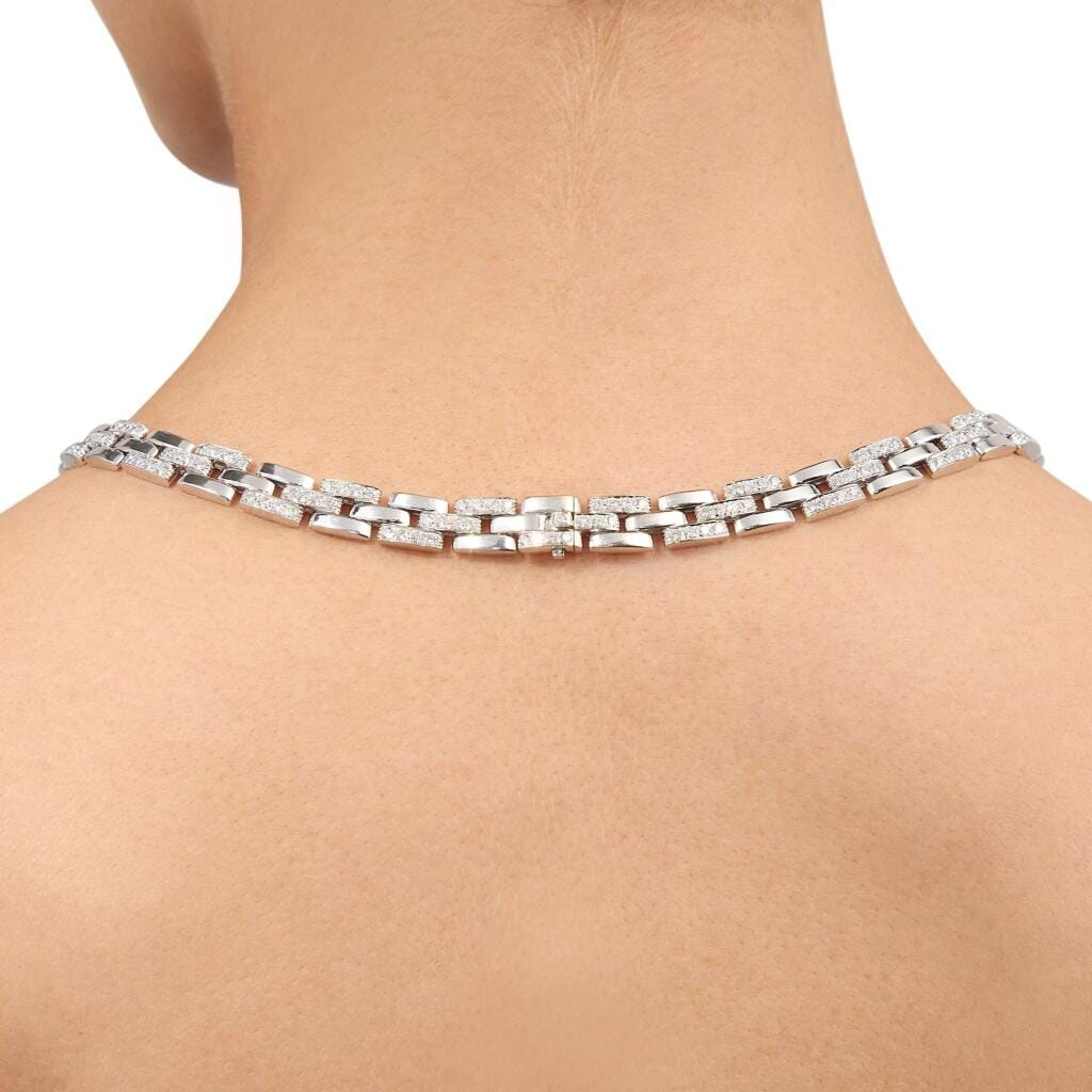 White Gold and Diamond Maillon Panthère Necklace