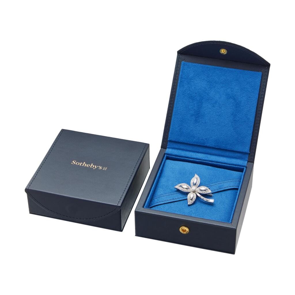 Platinum and Diamond Floral Brooch