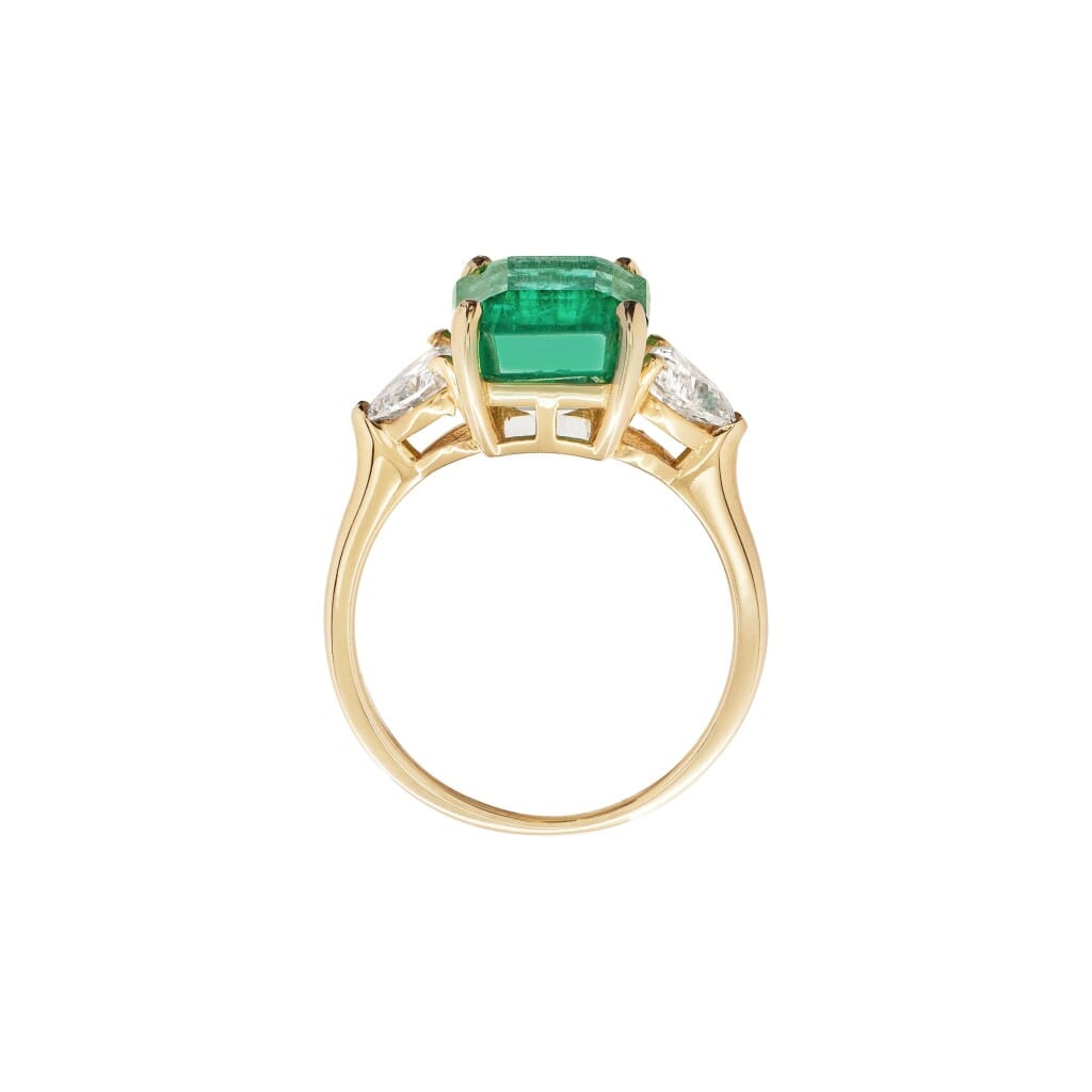 Gold, 5.05ct Zambian Emerald and Diamond Ring