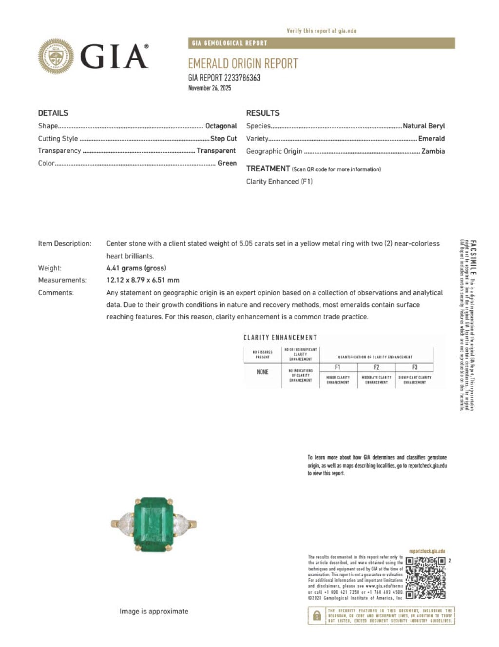 Gold, 5.05ct Zambian Emerald and Diamond Ring