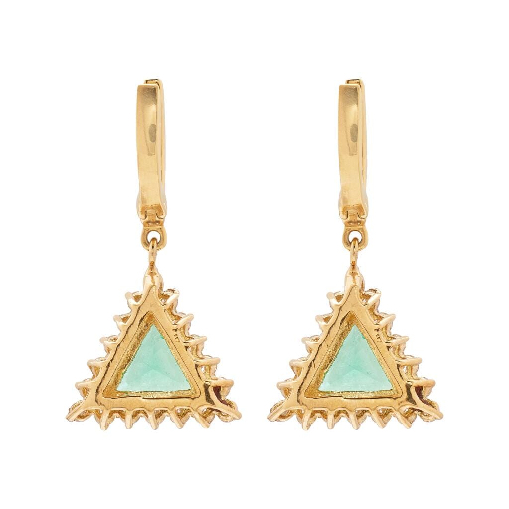 Gold, White Gold, 1.35ctw Emerald and Diamond Earrings