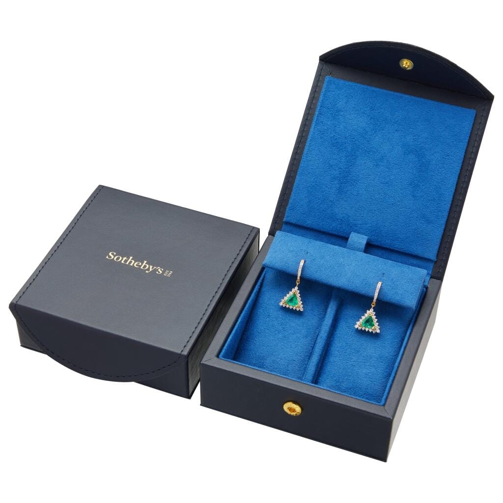 Gold, White Gold, 1.35ctw Emerald and Diamond Earrings