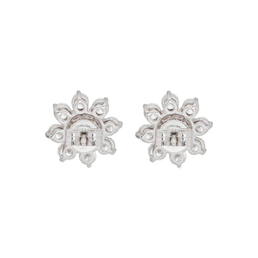 White Gold, 2.15ctw Pink Sapphire and Diamond Stud Earrings
