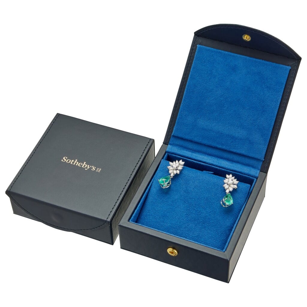 White Gold, 9.21ctw Colombian Emerald and Diamond Cluster Drop Earrings