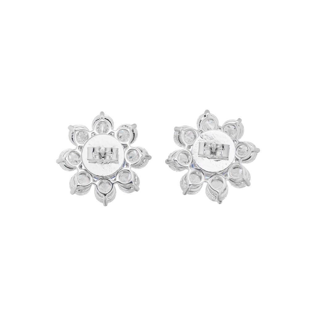 White Gold, 7.52ctw Sapphire and Diamond Stud Earrings