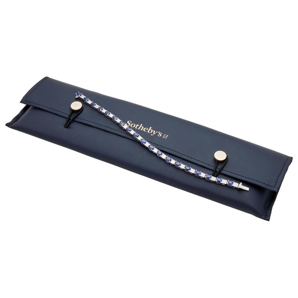 White Gold, 8.88ctw Madagascar Sapphire and Diamond Tennis Bracelet