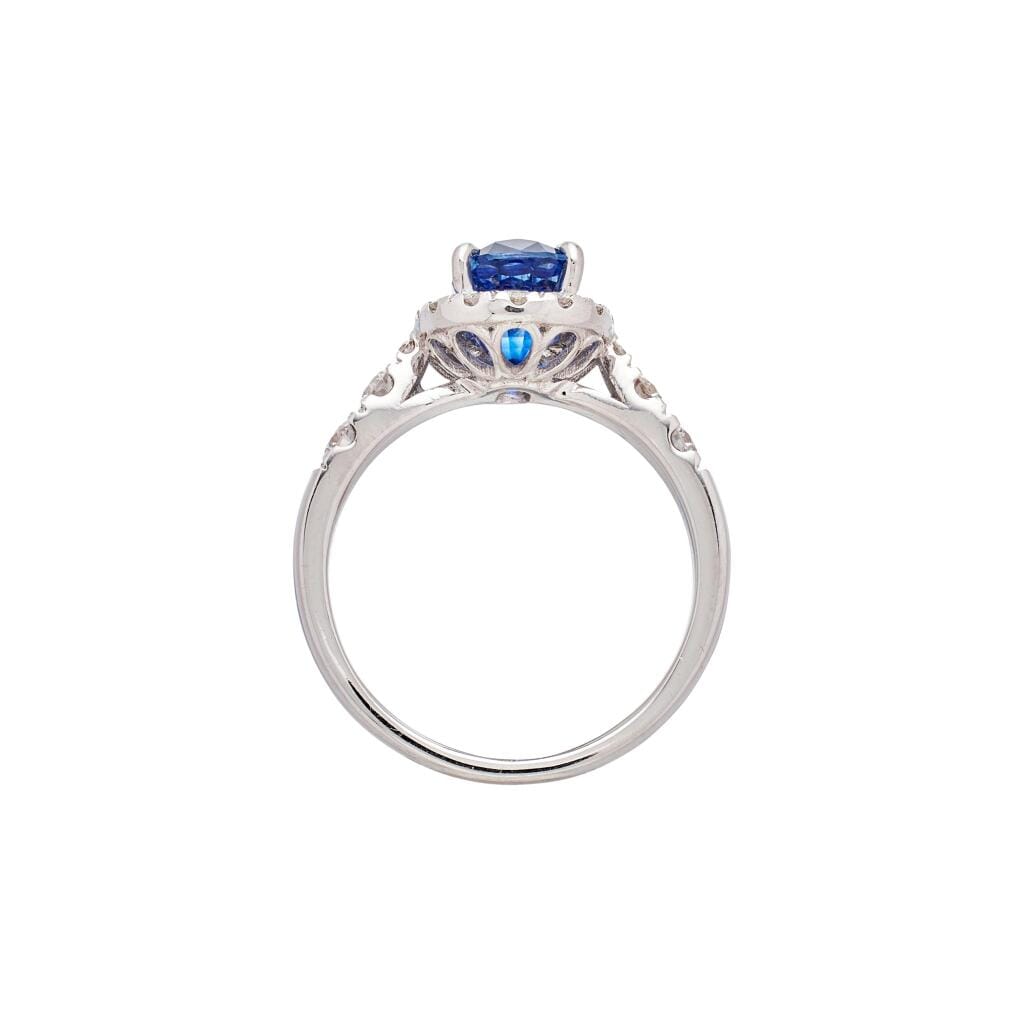 White Gold, 3.17ct Ceylon Royal Blue Sapphire and Diamond Ring