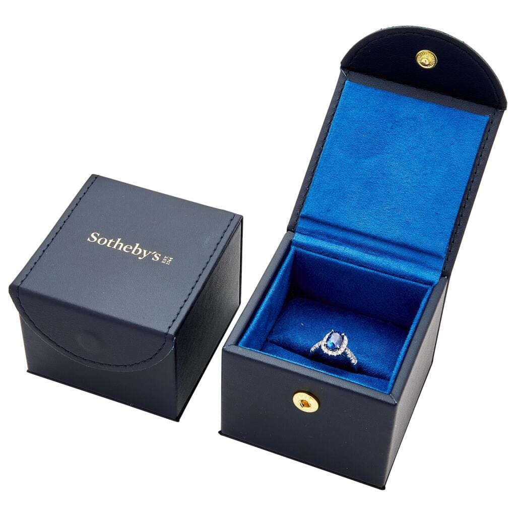 White Gold, 3.17ct Ceylon Royal Blue Sapphire and Diamond Ring