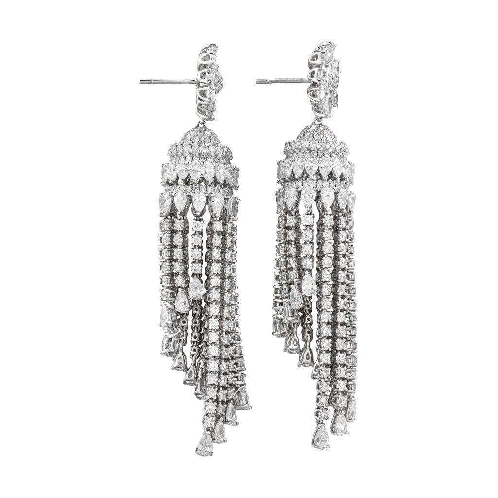 White Gold and Diamond Chandelier Earrings