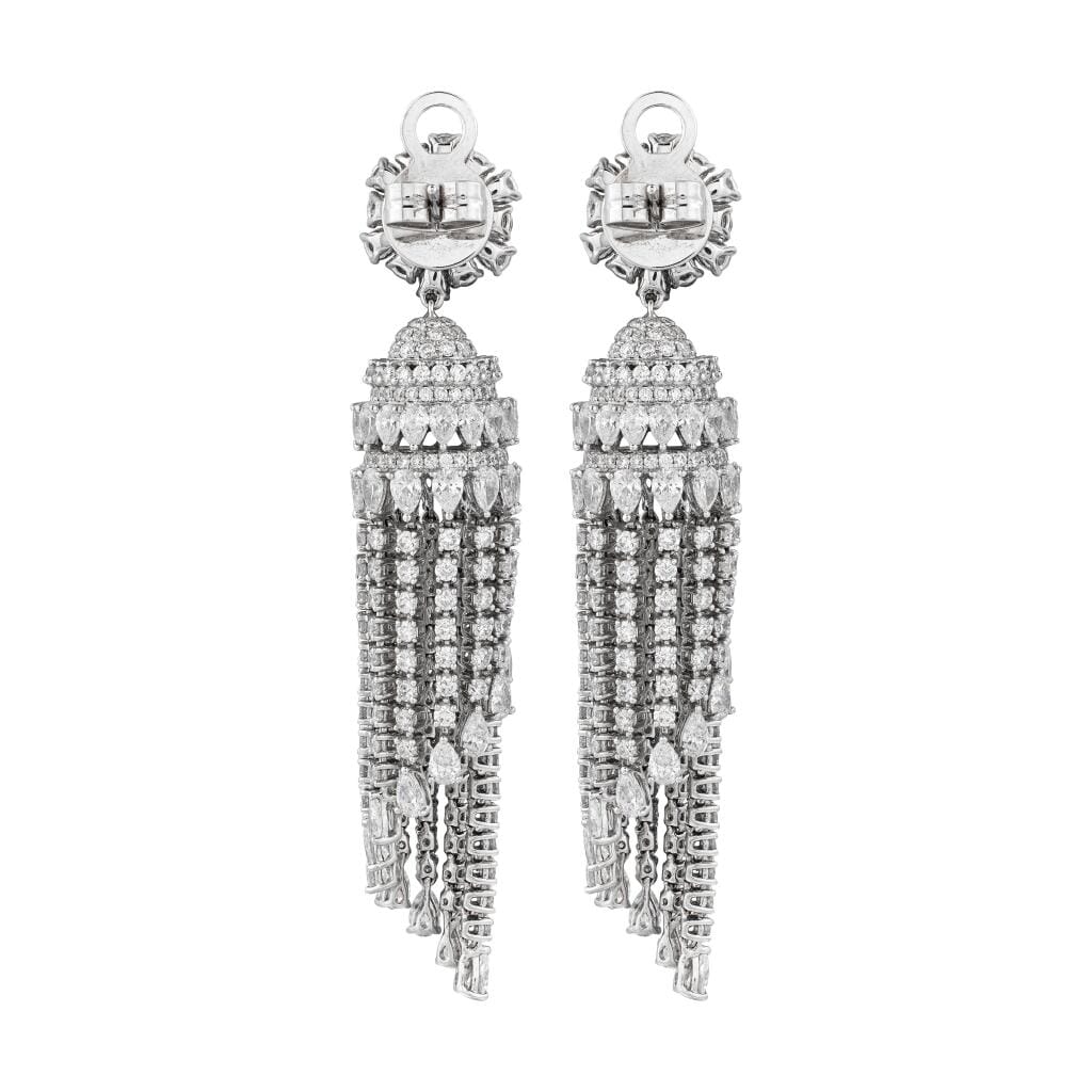 White Gold and Diamond Chandelier Earrings
