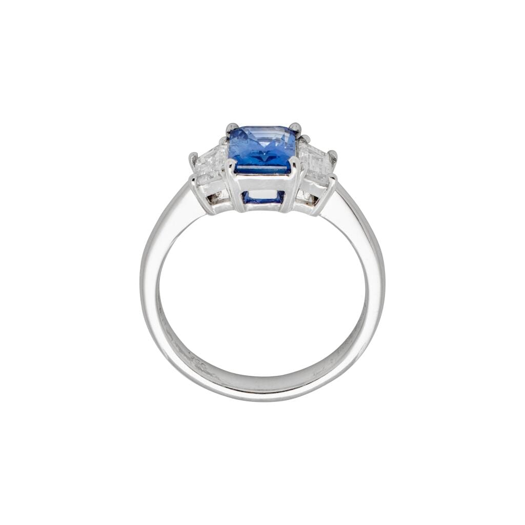 White Gold, 1.62ct Ceylon Sapphire and Diamond Ring