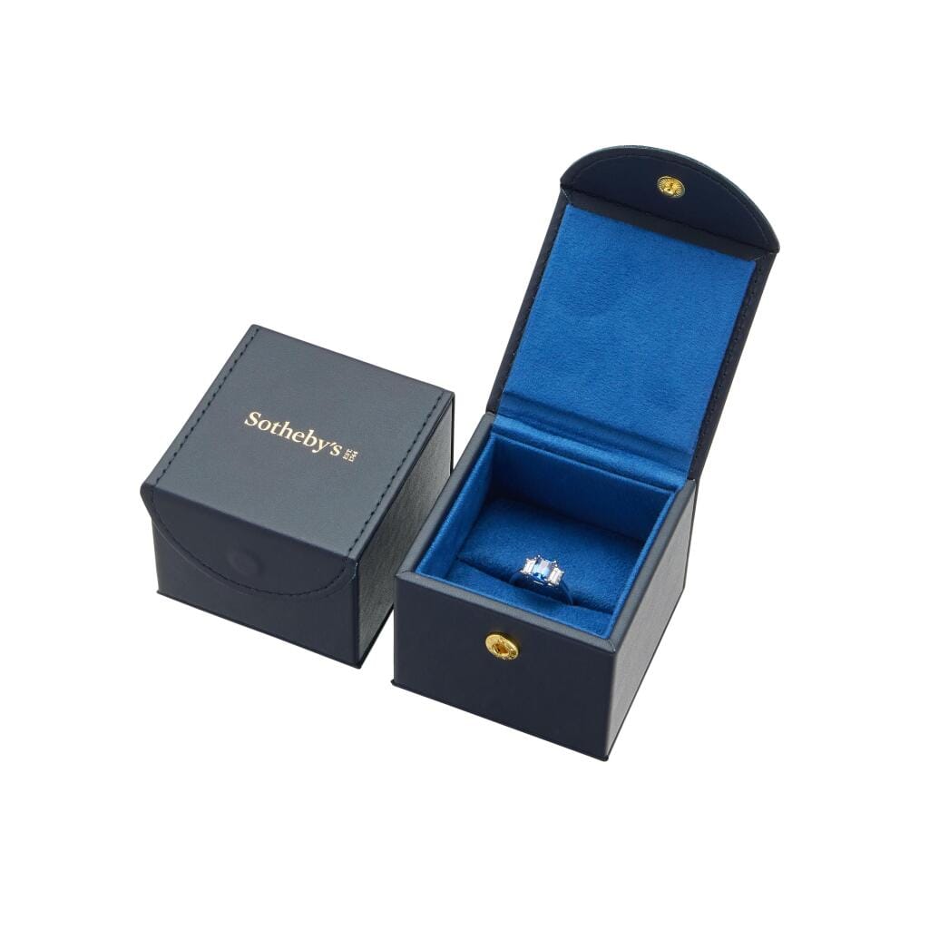 White Gold, 1.62ct Ceylon Sapphire and Diamond Ring