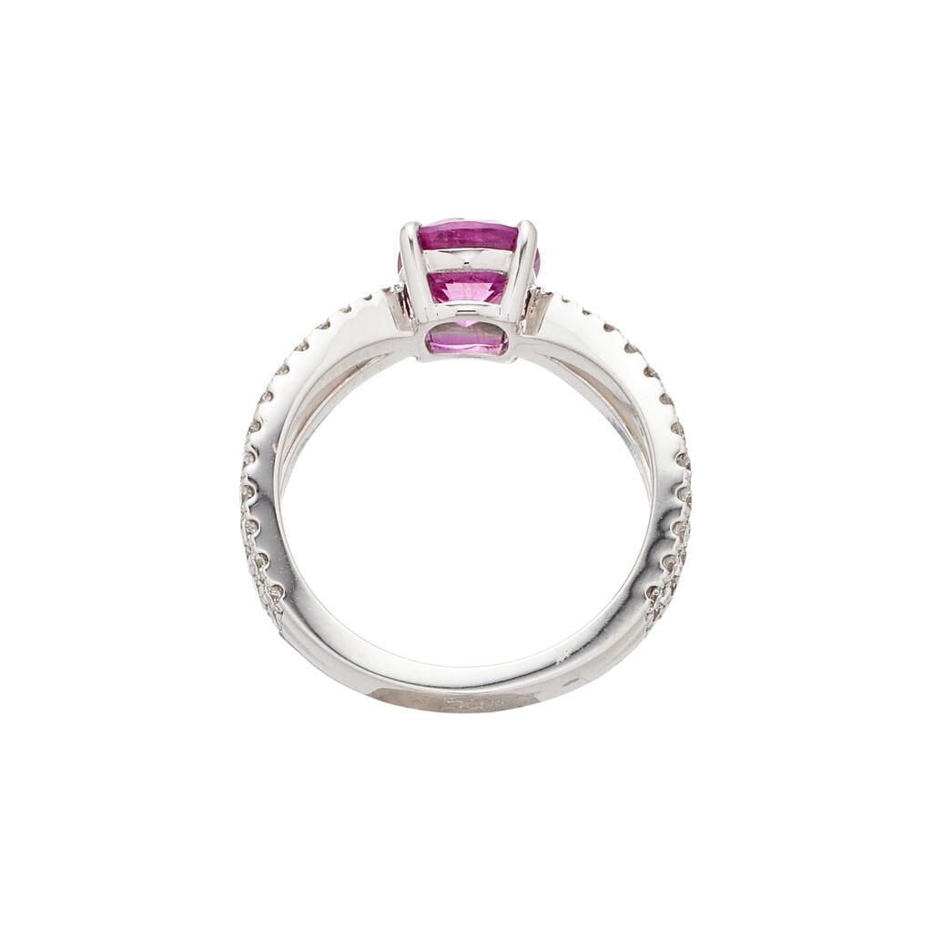 White Gold, 1.85ct Ceylon Pink Sapphire and Diamond Ring