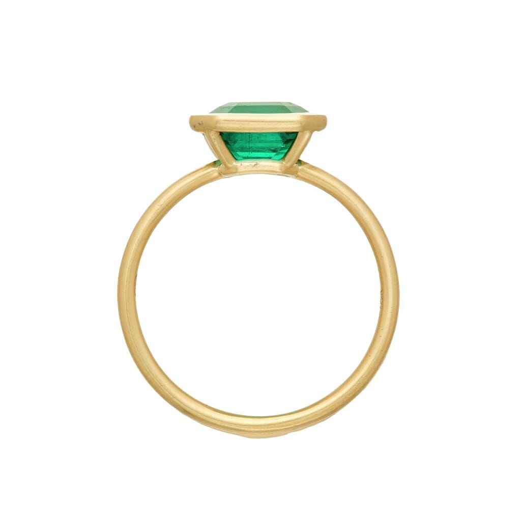 Gold and 2.42ct Colombian Emerald Ring
