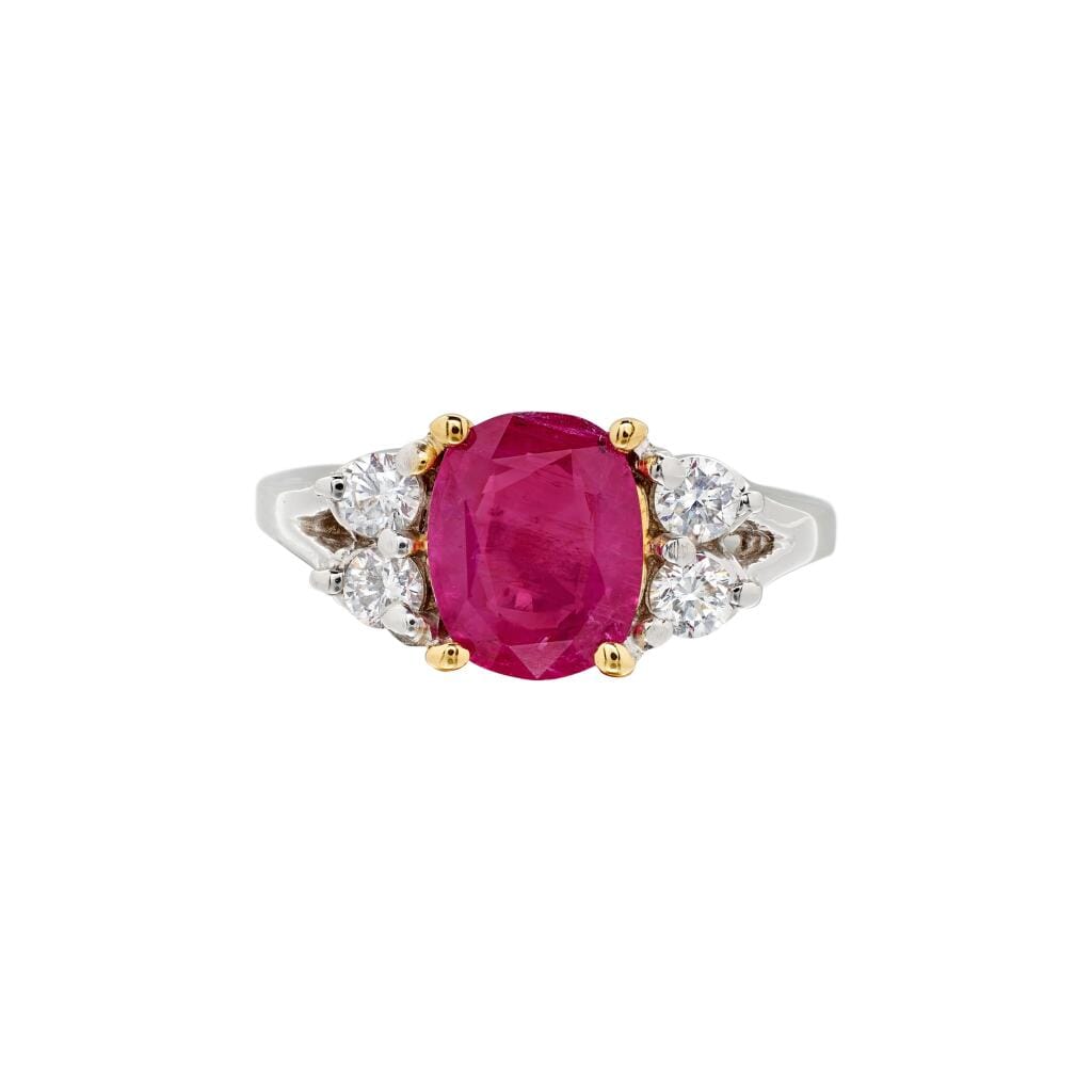 White Gold, 2.52ct Burmese Ruby and Diamond Ring
