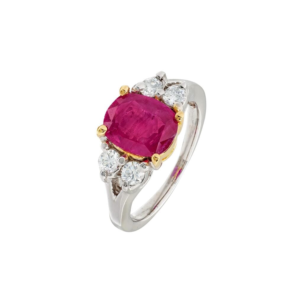 White Gold, 2.52ct Burmese Ruby and Diamond Ring