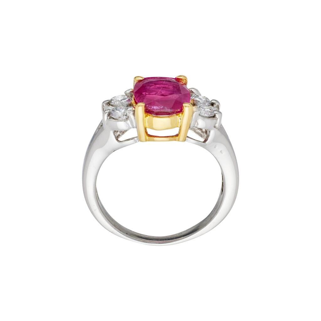 White Gold, 2.52ct Burmese Ruby and Diamond Ring