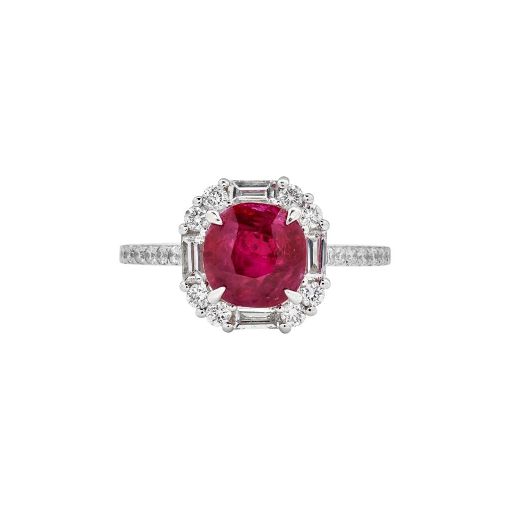 White Gold, 2.01ct Burmese Ruby and Diamond Ring