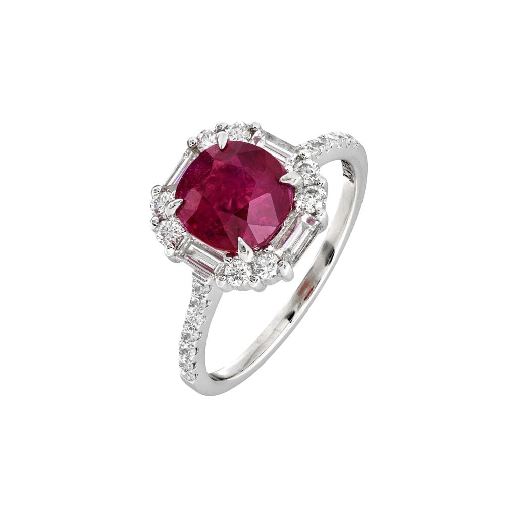 White Gold, 2.01ct Burmese Ruby and Diamond Ring