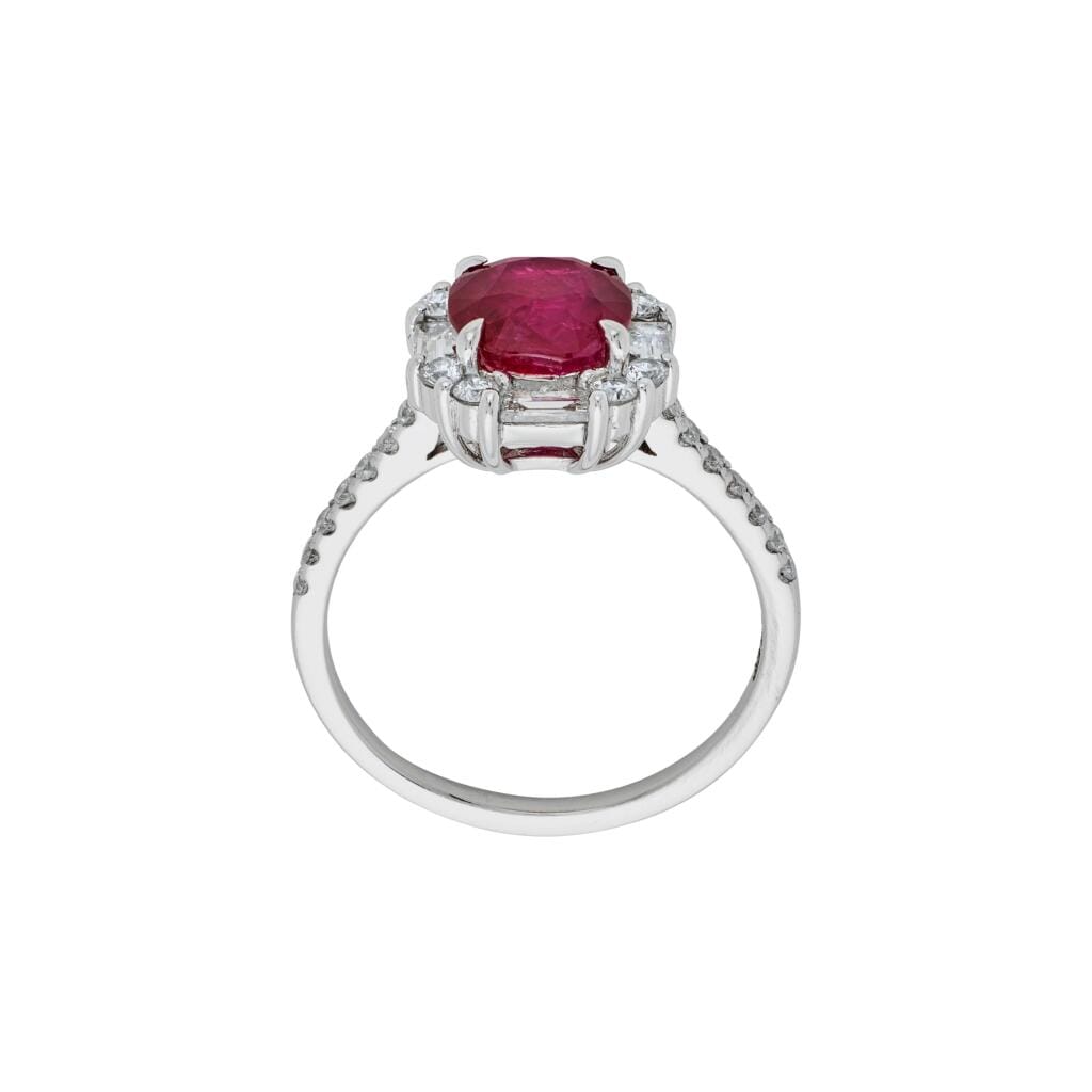 White Gold, 2.01ct Burmese Ruby and Diamond Ring