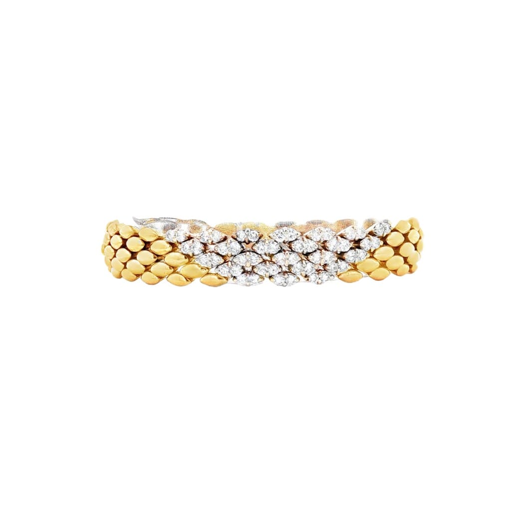 Gold and Diamond Link Bracelet