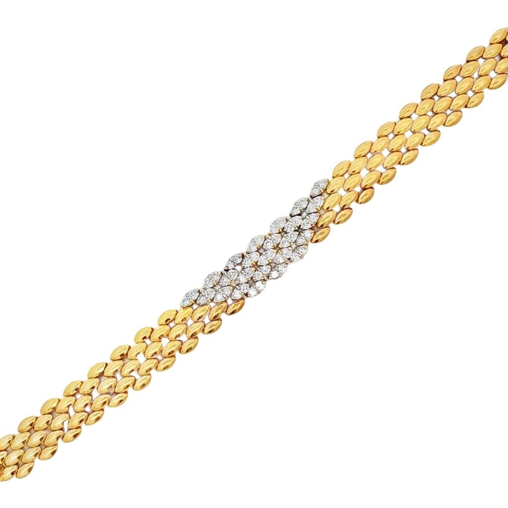 Gold and Diamond Link Bracelet