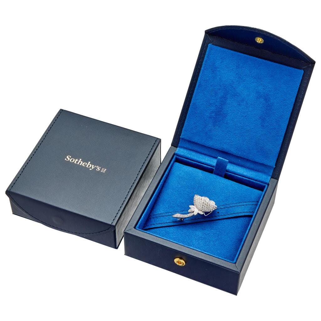 White Gold and Diamond Floral Pendant Brooch
