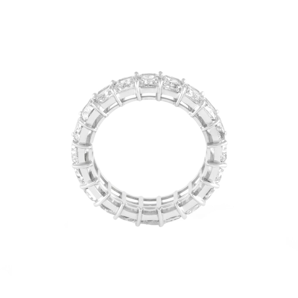 White Gold and 6.20ctw Radiant Cut Diamond Eternity Band Ring