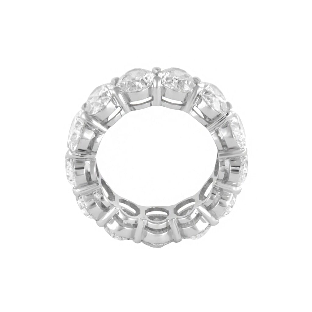 White Gold and 13.15ctw Oval Cut Diamond Eternity Band Ring