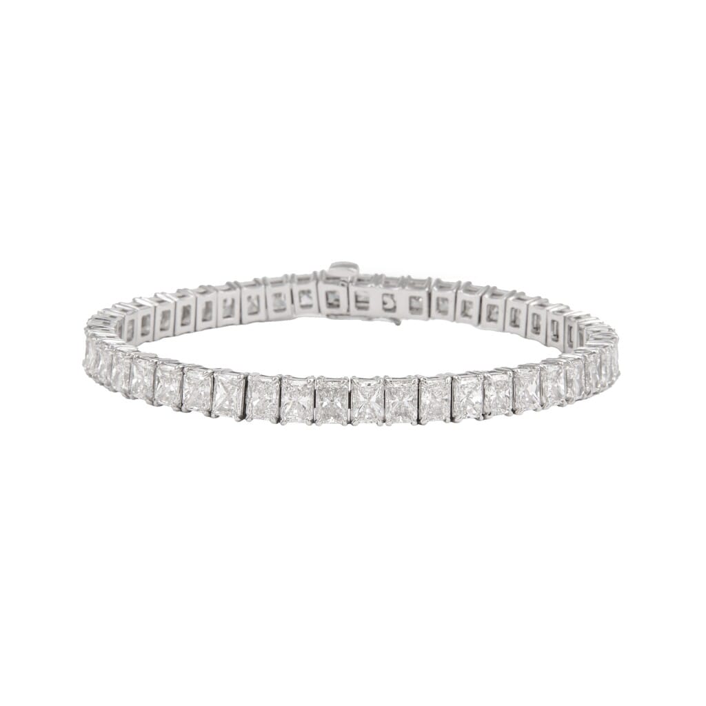White Gold and 19.27ctw Radiant Cut Diamond Tennis Bracelet