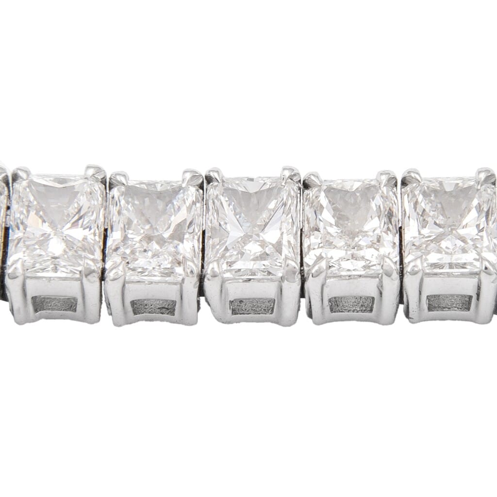 White Gold and 19.27ctw Radiant Cut Diamond Tennis Bracelet