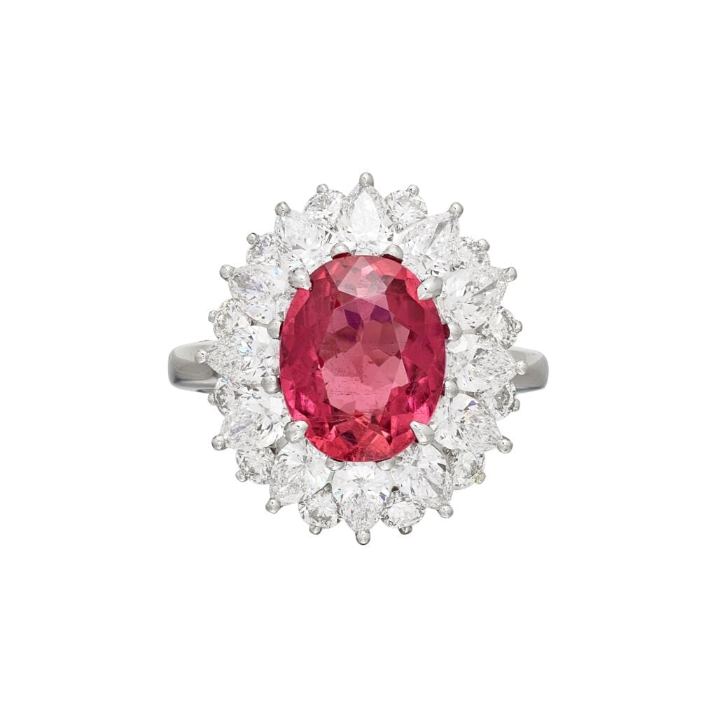 Platinum, 2.70ct Tourmaline and Diamond Ring