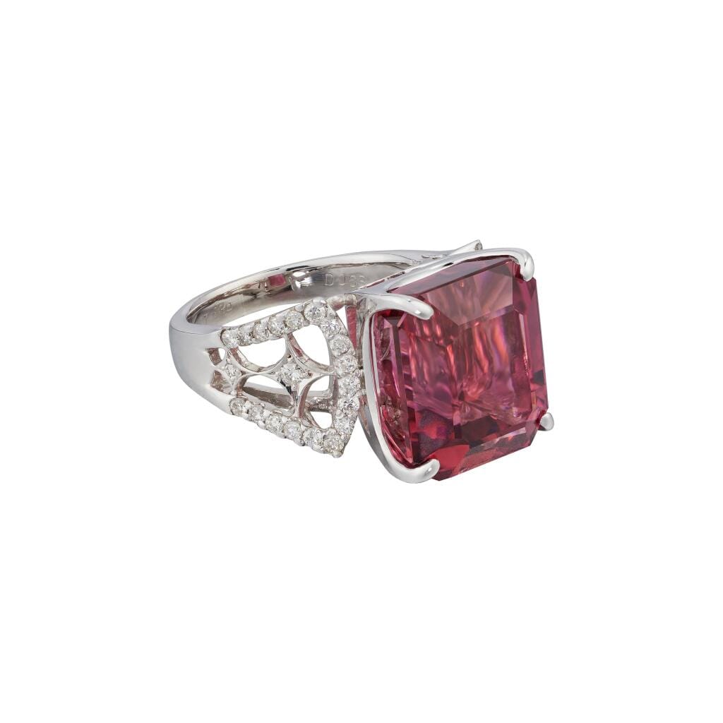 White Gold, 14.00ct Tourmaline and Diamond Ring