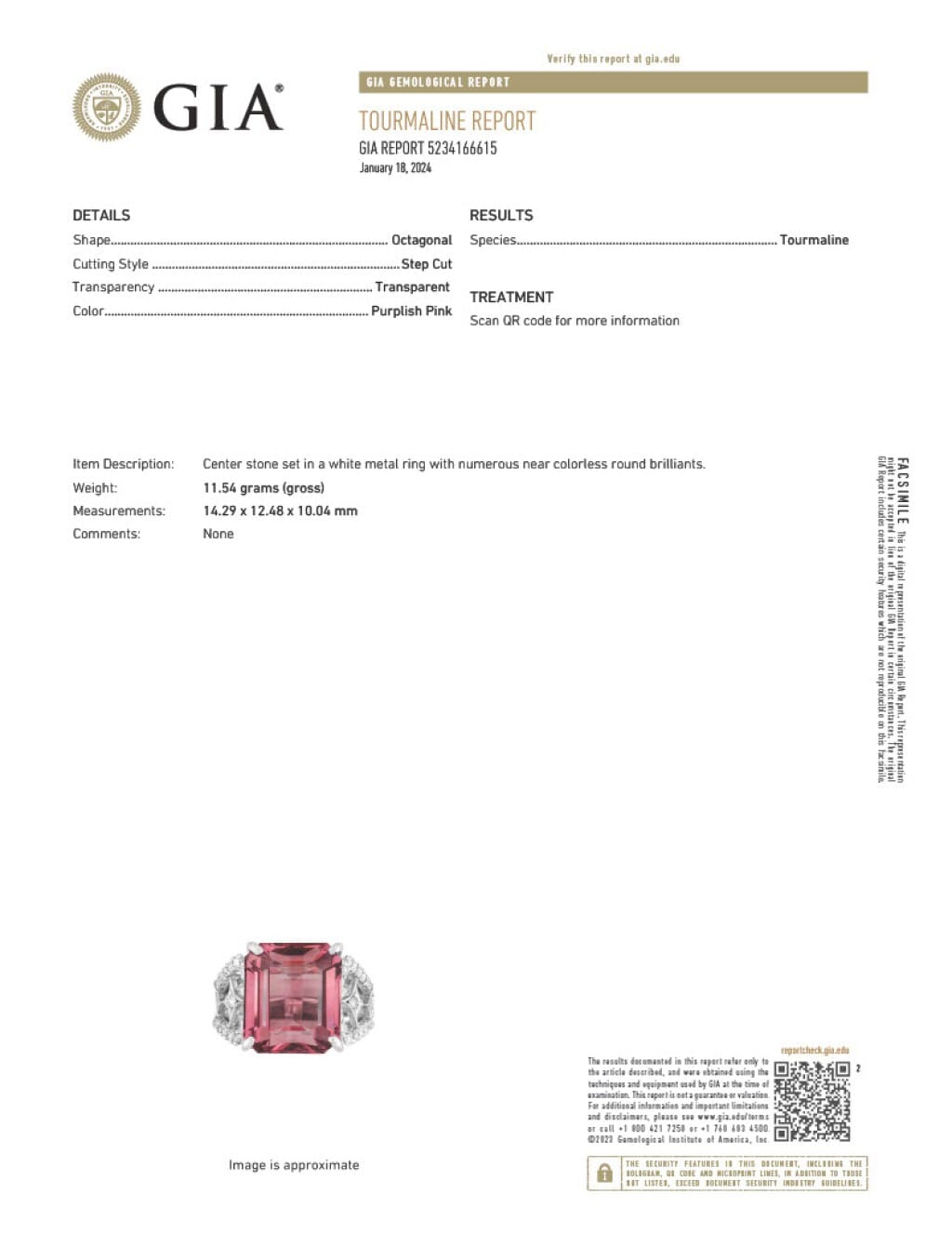 White Gold, 14.00ct Tourmaline and Diamond Ring