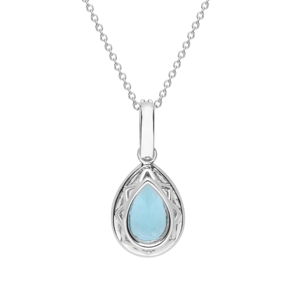 White Gold, 1.91ct Paraiba-Type Tourmaline and Diamond Pendant Necklace