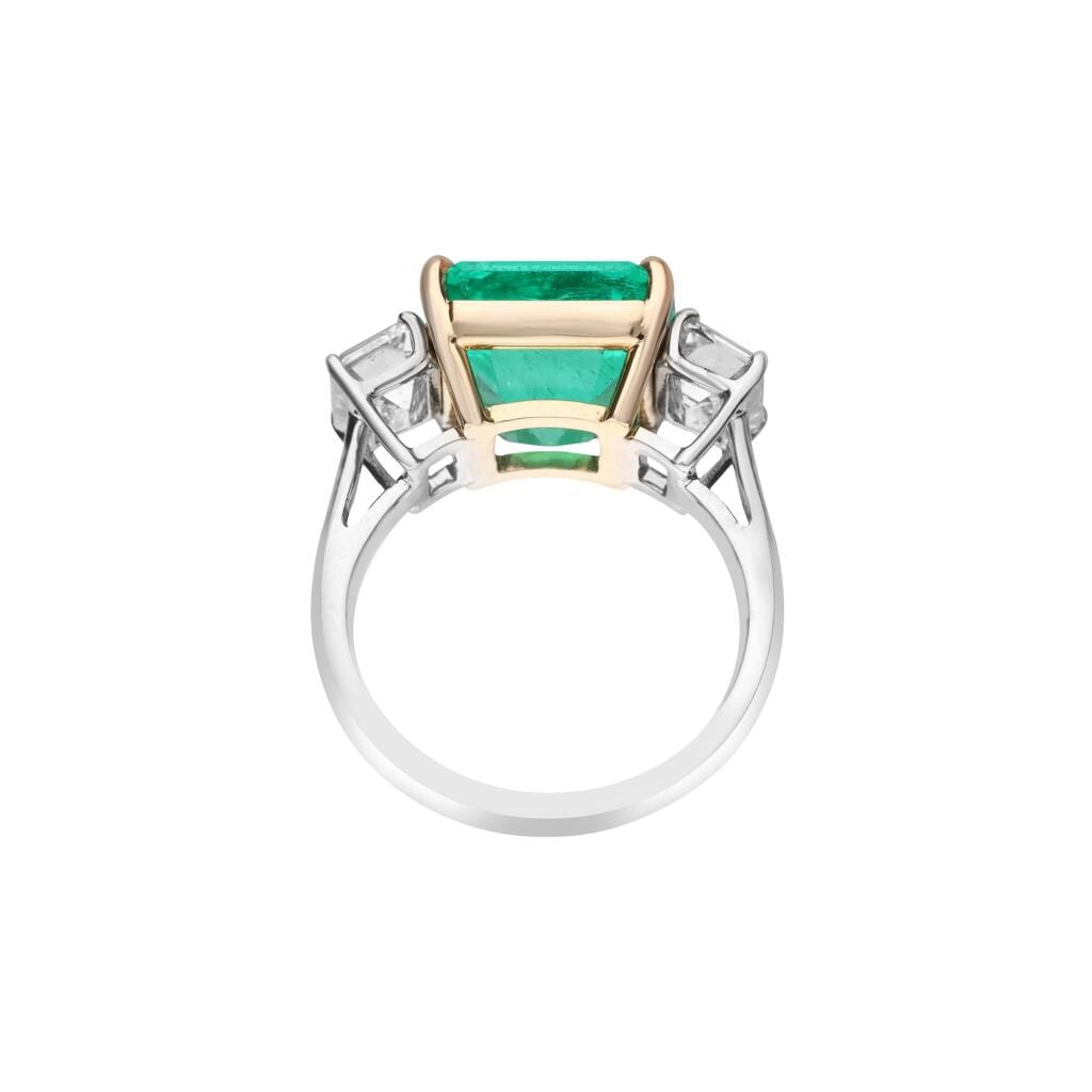 White Gold, Gold, 6.20ct Colombian Emerald and Diamond Ring