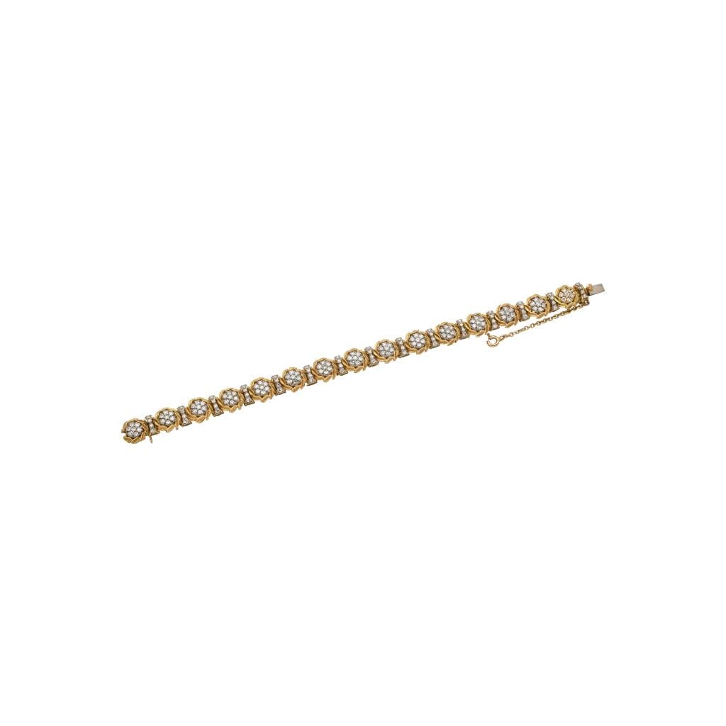 Vintage Gold, White Gold, and Diamond Bracelet