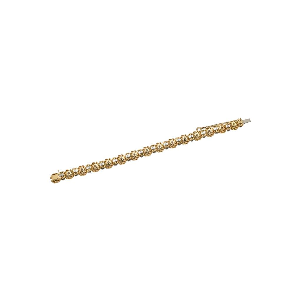 Vintage Gold, White Gold, and Diamond Bracelet